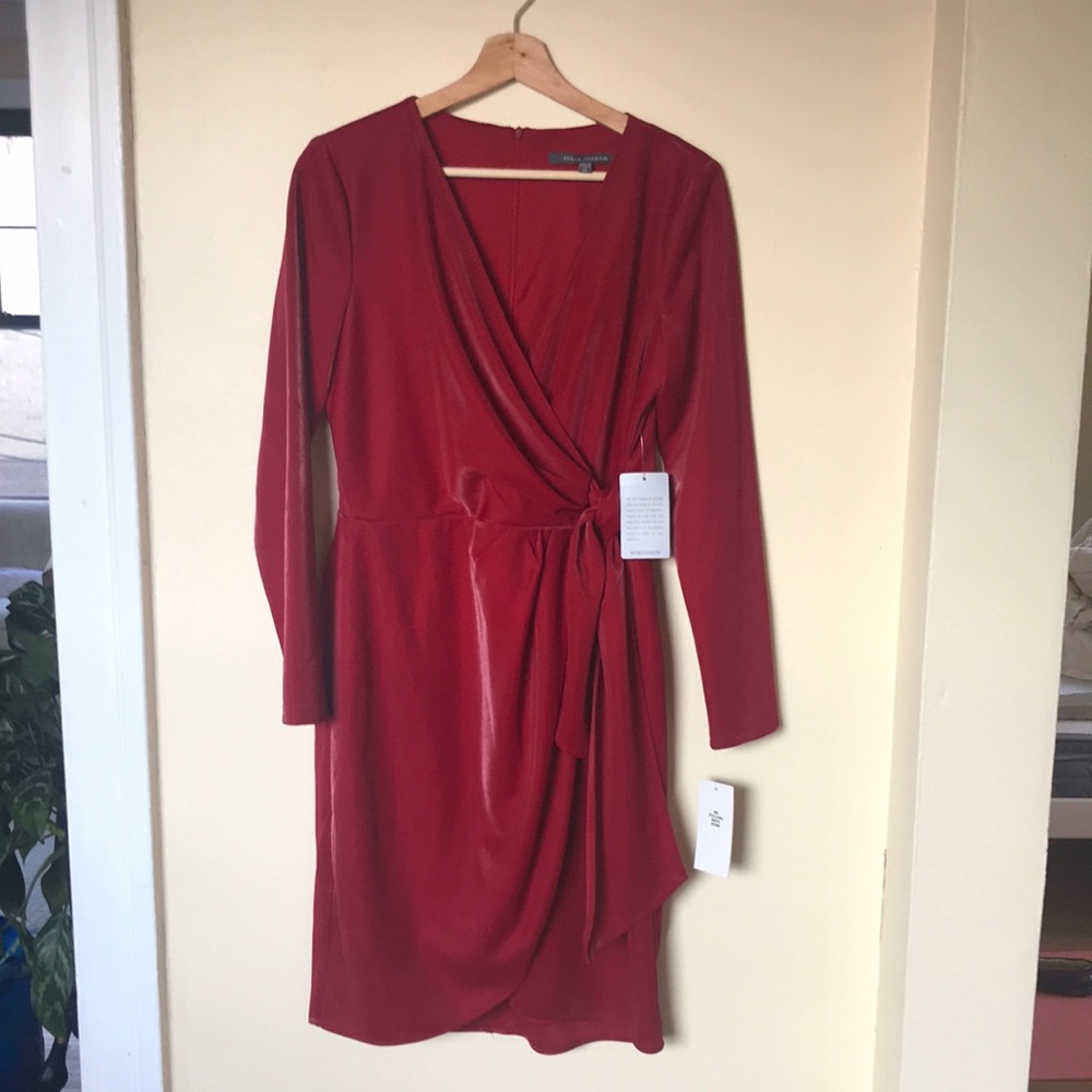 Red Liquid Jersey Wrap Dress